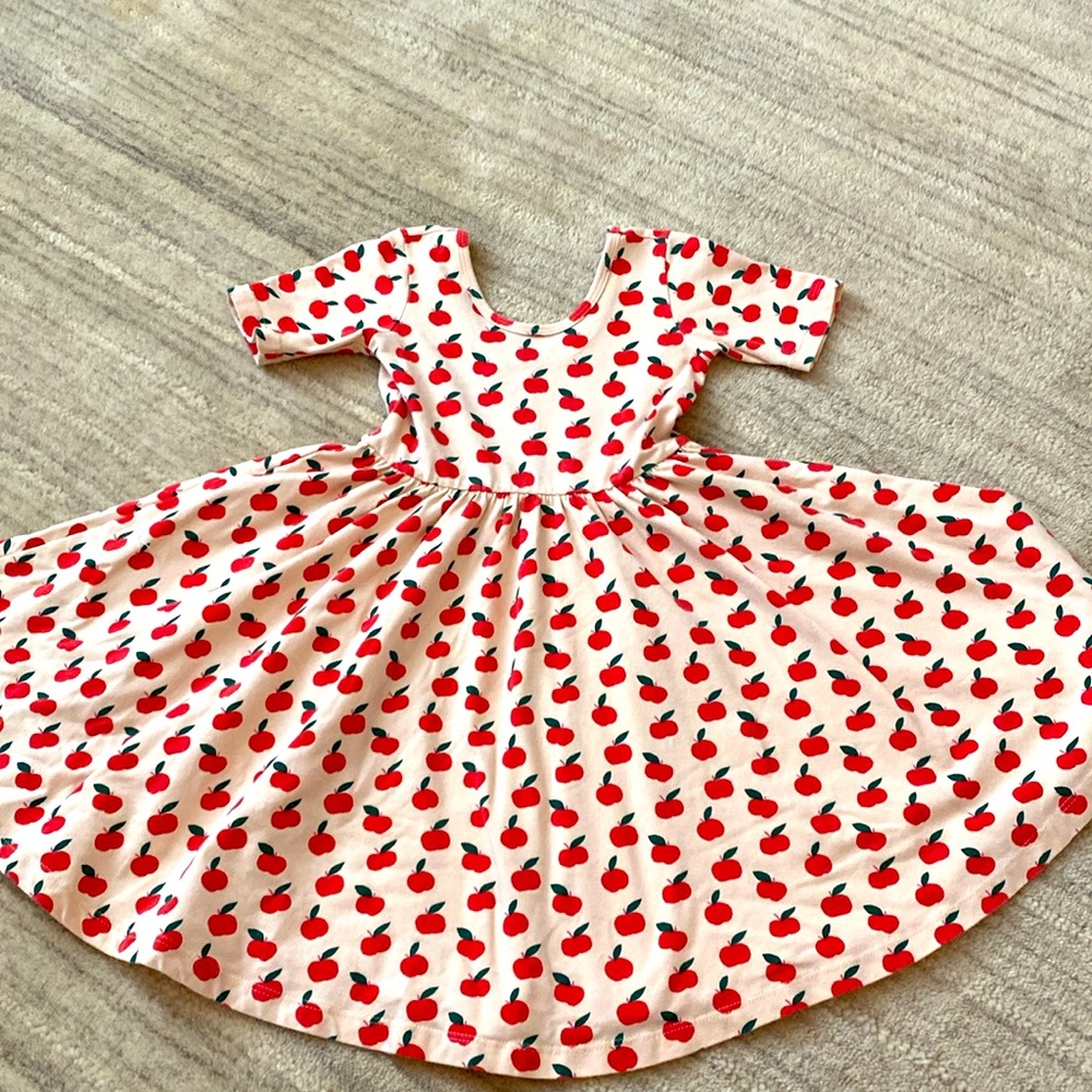 Alice + Ames short sleeve ballet dress in Apple print.